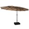 Large Outdoor 15 Feet Umbrella with Double Canopy and Air Vents Strong Metal Frame and Easy Crank